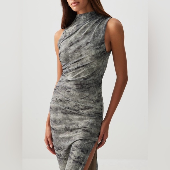 Ardene Printed Mesh Draped Dress | L - Picture 1 of 10